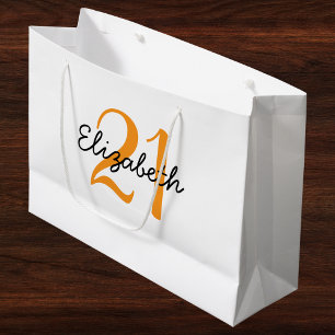 Bolsa De Regalo Grande Nombre personalizado y cumpleaños de edad