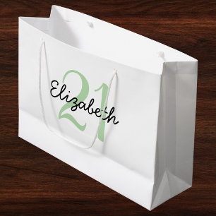 Bolsa De Regalo Grande Nombre personalizado y cumpleaños de edad