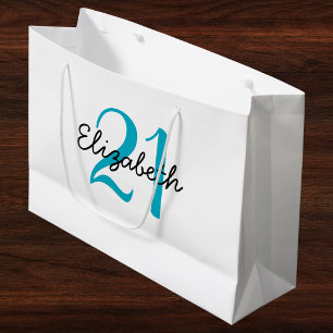 Bolsa De Regalo Grande Nombre personalizado y cumpleaños de edad