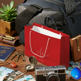 Bolsa De Regalo Grande Nombre personalizado y fecha elegante favor de fie