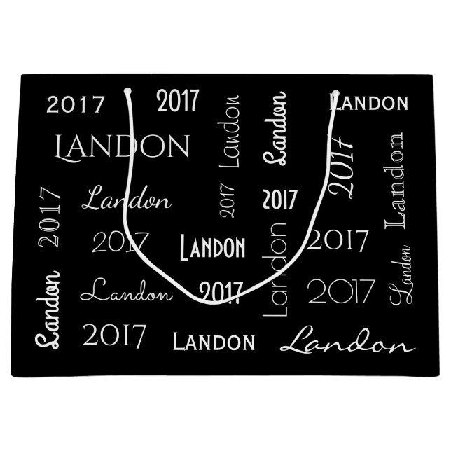 Bolsa De Regalo Grande Nombre personalizado y graduación de año (Anverso)