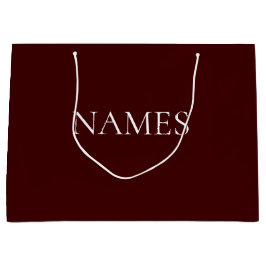 Bolsa De Regalo Grande Nombre sencillo de guión rojo y blanco Personaliza