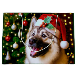 Bolsa De Regalo Grande Norwegian Elkhound Holiday