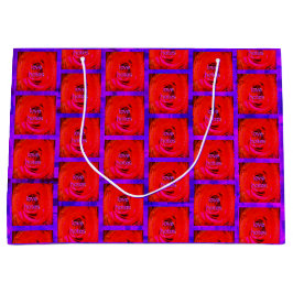 Bolsa De Regalo Grande Notas de amor rojas Rosas,