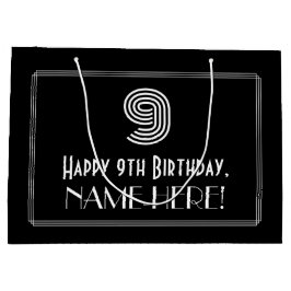 Bolsa De Regalo Grande Noveno cumpleaños — Aspecto inspirado en el Art De