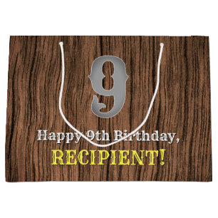 Bolsa De Regalo Grande Noveno cumpleaños: Country Western Inspired Look, 