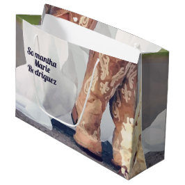 Bolsa De Regalo Grande Novia de Texas en Boots, ducha de novias