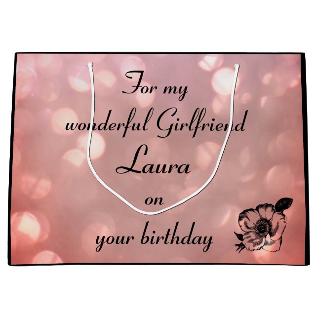 Bolsa De Regalo Grande Novia rosada Novia Cumpleaños (Anverso)