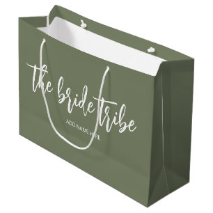 Bolsa De Regalo Grande Novia Tribu Oliva Verde Boda Personalizada