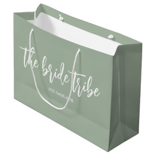 Bolsa De Regalo Grande Novia Tribu Personalizada Bodas Verde Salvia 