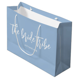 Bolsa De Regalo Grande Novia Tribu Personalizada Dusty Blue Boda 