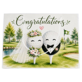 Bolsa De Regalo Grande Novia y Novio de Boda de Golf bola 