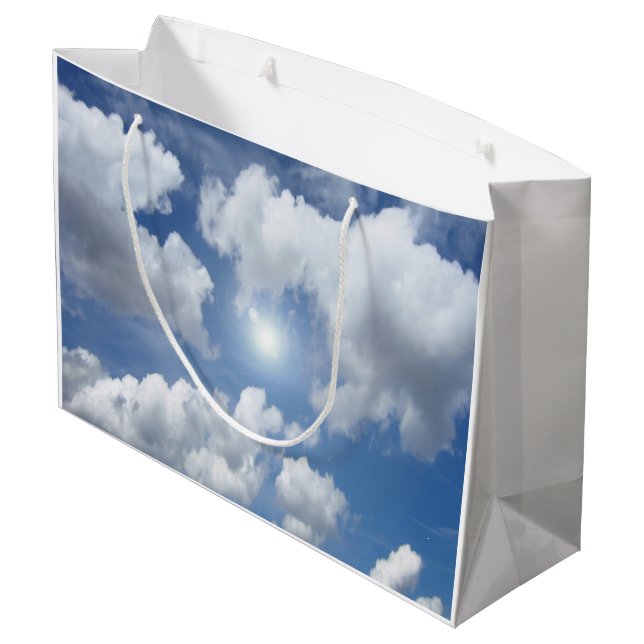 Bolsa De Regalo Grande Nubes del cielo azul + tus ideas (Angulo reverso)