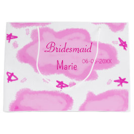 Bolsa De Regalo Grande nubes rosas estrellas pastel bridesmaid giratorio 