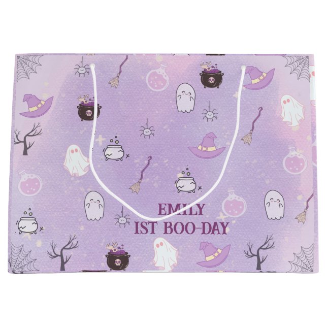 Bolsa De Regalo Grande Nuestro pequeño Boo Halloween 1er cumpleaños (Anverso)