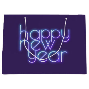 Bolsa De Regalo Grande Nuevo Año Feliz para el Neón