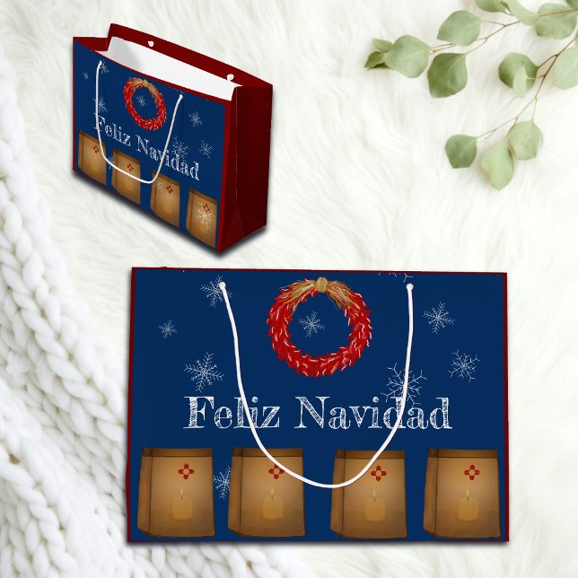 Bolsa De Regalo Grande Nuevo México Luminarias Farolitos Zia Red Chile (Subido por el creador)