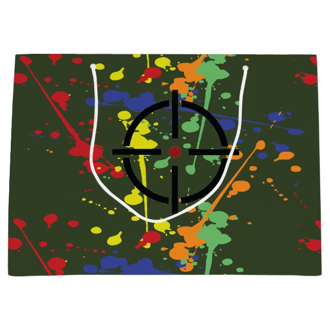 Bolsa De Regalo Grande Objetivo de bandeja de Fiesta de Papel Verde del E (Anverso)