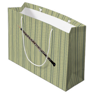Bolsa De Regalo Grande Oboe en rayas verticales verdes finas