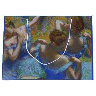 Bolsa De Regalo Grande Obras maestras de arte fino Pastel Bailarinas Azul