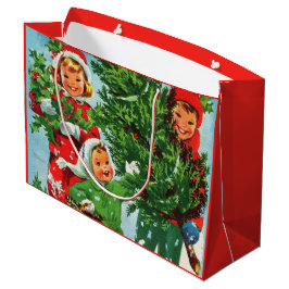Bolsa De Regalo Grande Obteniendo el árbol de Navidad