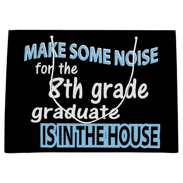 Bolsa De Regalo Grande Octavo Grado de Graduado Felicitaciones (Anverso)