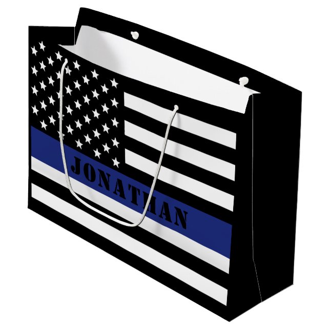 Bolsa De Regalo Grande Oficial De Policía personalizado Delgado Departame (Angulo Anverso)
