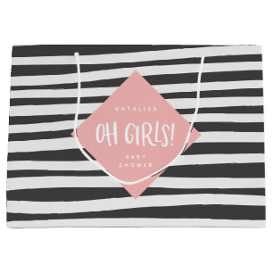 Bolsa De Regalo Grande ¡Oh chicas! Los chicas gemelos le agradecen fiest