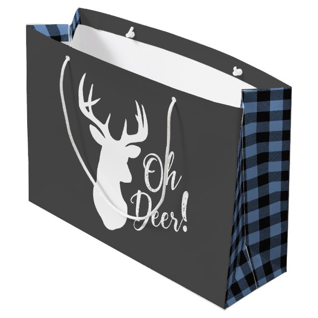Bolsa De Regalo Grande Oh Deer Baby Shower Blue Boy (Angulo reverso)