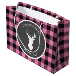 Bolsa De Regalo Grande Oh Deer Baby Shower Pink