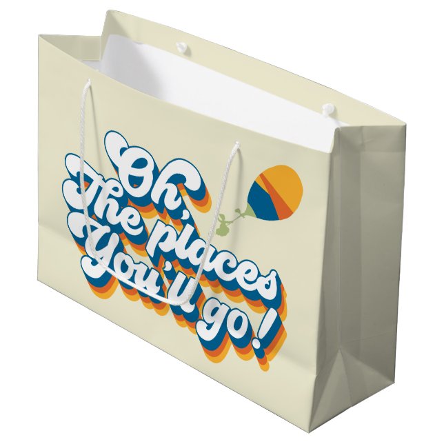 Bolsa De Regalo Grande ¡Oh, los lugares a los que vas! Cita con globo (Angulo Anverso)