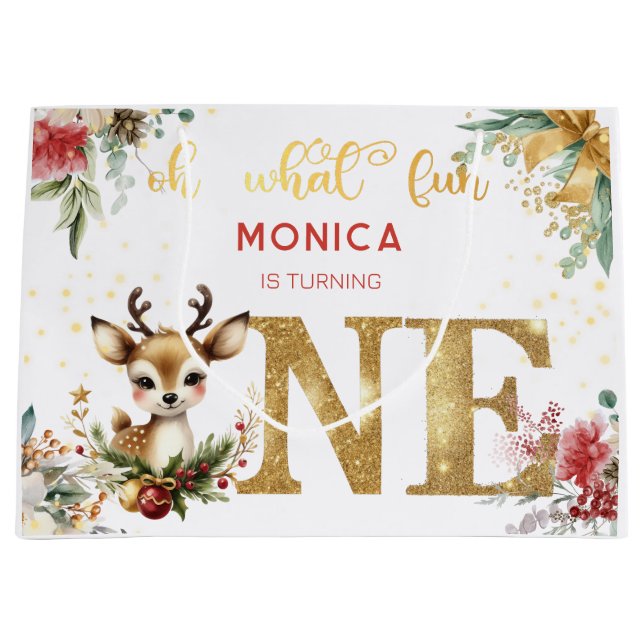 Bolsa De Regalo Grande Oh, qué navidades tan divertidos (Anverso)