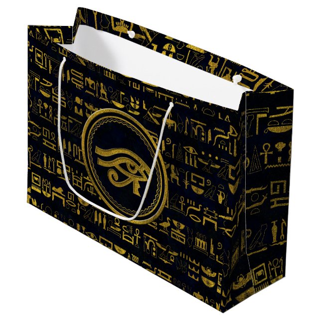 Bolsa De Regalo Grande Ojo egipcio del oro de Horus - Wadjet (Angulo Anverso)