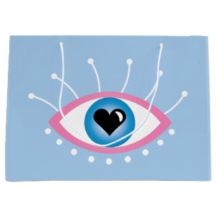 Bolsa De Regalo Grande Ojo Malvado Griego Con Ojos Azul Rosa