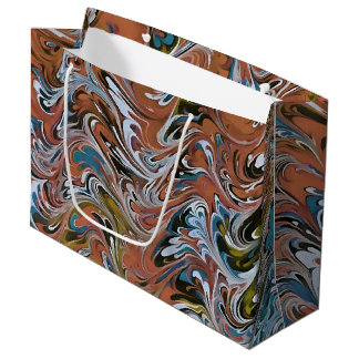 Bolsa De Regalo Grande Olas en color rojo y azul de barro acrílico Resume
