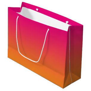 Bolsa De Regalo Grande Ombre rosado y anaranjado