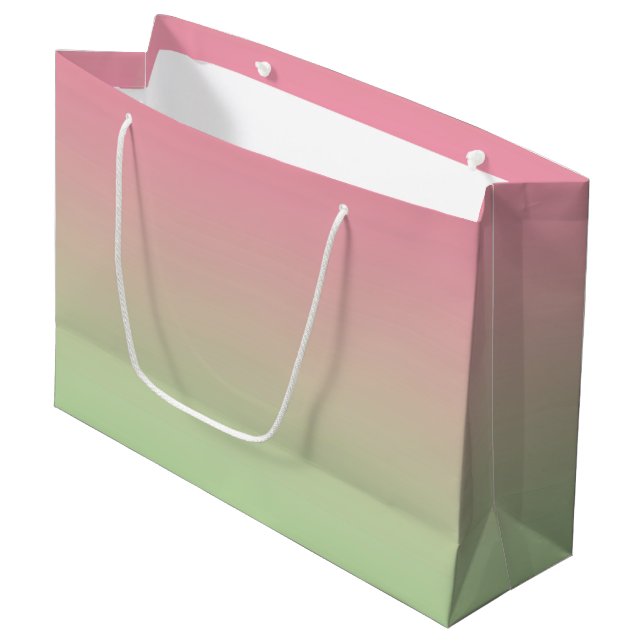 Bolsa De Regalo Grande Ombre rosado y verde (Angulo Anverso)