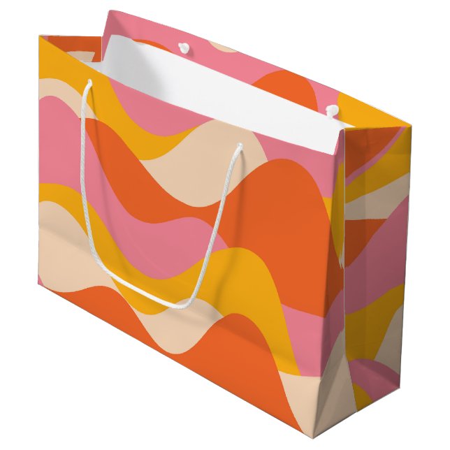 Bolsa De Regalo Grande Ondas tormentosas de estilo retro (Angulo Anverso)