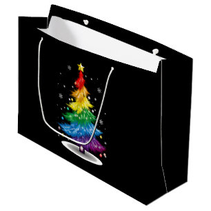 Bolsa De Regalo Grande Orgullo gay LGBT Arcoiris Navidad Feliz Navidad