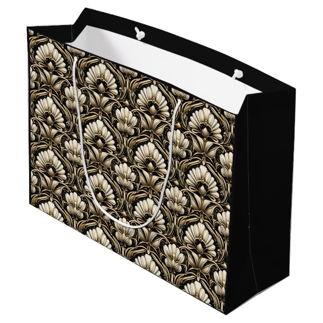 Bolsa De Regalo Grande Ornamental Art Deco – Noir | Decorative Luxe (Angulo reverso)