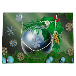 Bolsa De Regalo Grande ornamentos bonitos del navidad de los copos de