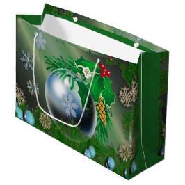 Bolsa De Regalo Grande ornamentos bonitos del navidad de los copos de