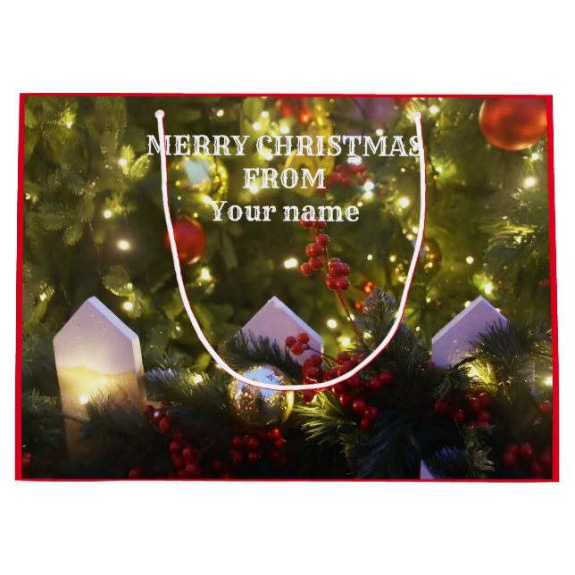 Bolsa De Regalo Grande Ornamentos de árboles de Navidad (Anverso)