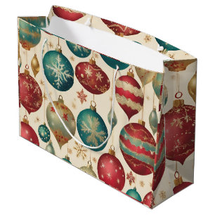 Bolsa De Regalo Grande Ornamentos de Navidad de época colorida