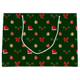 Bolsa De Regalo Grande Ornamentos de Navidad de Gingham