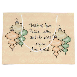 Bolsa De Regalo Grande Ornamentos de vidrio soplado en Damasco de durazno