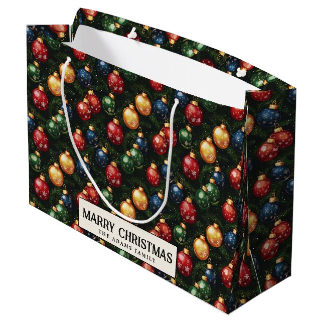 Bolsa De Regalo Grande Ornamentos y personalizados de brunchs de pino Fel (Angulo reverso)