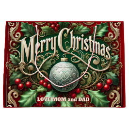 Bolsa De Regalo Grande Ornate Merry Christmas Tree