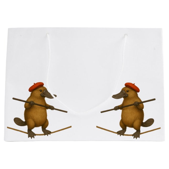 Bolsa De Regalo Grande Ornitorrinco Platón equilibrista (Anverso)