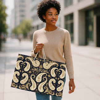 Bolsa De Regalo Grande Oro Antiguo Paisley Oscuro Herencia Persa Ornament